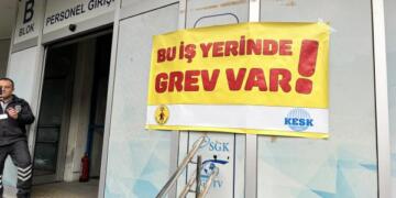 Pankartê grevî SGK’yî de ame dardekerdene