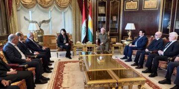 Şandeya DEM Partiyê ya Îmraliyê serdana Barzanî kir