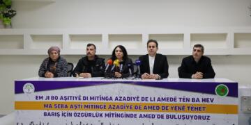 Li Amedê banga beşdariya mitînga ‘Aştî û Azadiyê’ hat kirin