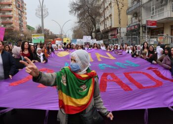 Li Amedê mitînga 8ê Adarê bi meşê dest pê kir