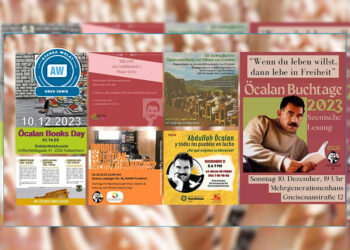 Enternasyonalîst li dora pirtûkên Ocalan kom dibin