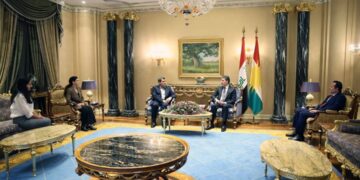 Mazlum Ebdî û Îlham Ehmed, Neçîrvan Barzanî reyde pêvînayîş kerd