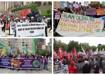 Li gelek bajaran 1ê Gulanê hat pîrozkirin: Divê şertên Abdullah Ocalan bên başkirin