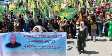 Bi hezaran ji bo azadiya Abdullah Ocalan meşiyan