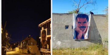 Ciwanên Wanê bi posterên Abdullah Ocalan tax xemilandin