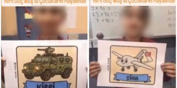 Resmên milîtarîst bi xwendekaran da xêzkirin!