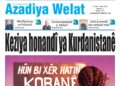 Azadiya Welat bi manşeta ‘Keziya honandî ya Kurdistanê’ derket