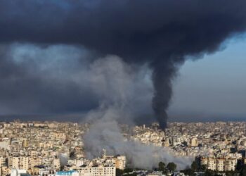 Plumes of smoke rise from the sites of Israeli airstrikes on the southern suburbs of Beirut on March 3, 2026. The Israeli military issued new evacuation orders for dozens of locations in Lebanon on March 3, including warning residents in two southern Beirut neighbourhoods to stay away from several buildings ahead of an imminent operation. (Photo by IBRAHIM AMRO / AFP)