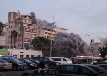 Li Beyrûdê di êrîşa Îsraîlê de avahiyek hilweşiya