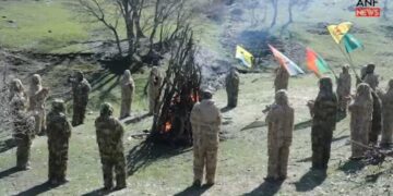 YRKê li çiyayên Kurdistanê agirê Newrozê pêxist