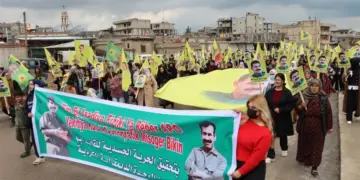 Qamişlo ji bo azadiya Abdullah Ocalan meşiya