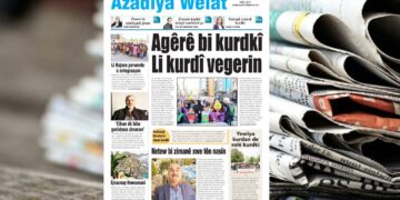 Azadiya Welat bi manşeta ‘Agêrê bi kurdkî / Li Kurdî vegerin’ derket